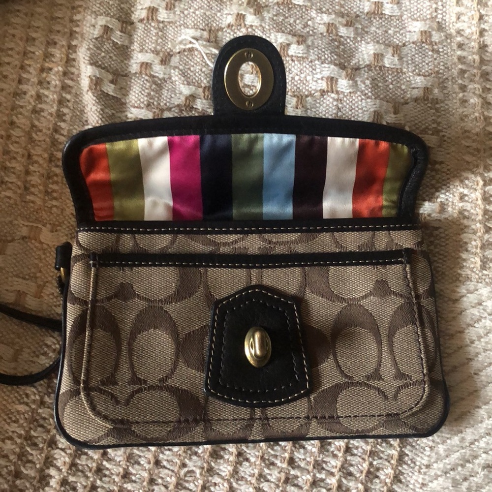 Coach wristlet, 7 inches by 4 1/4 Inches, brown and tan - Picture 3 of 3